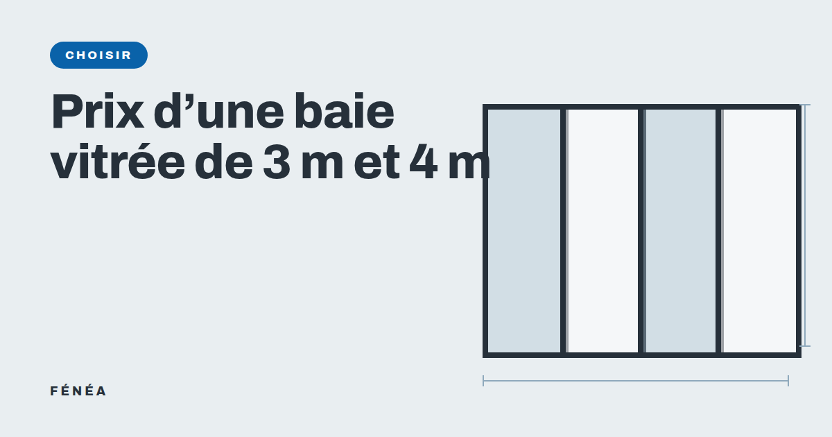 Baie vitrée aluminium de grande largeur, 3 et 4 mètres